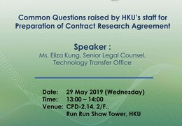 Common Questions raised by HKU’s staff for Preparation of Contract Research Agreement