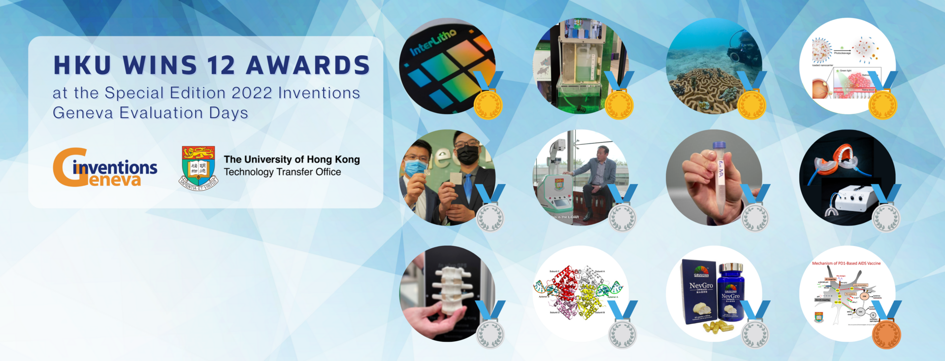 HKU’s innovative research projects triumph at Special Edition 2022 Inventions Geneva Evaluation Days